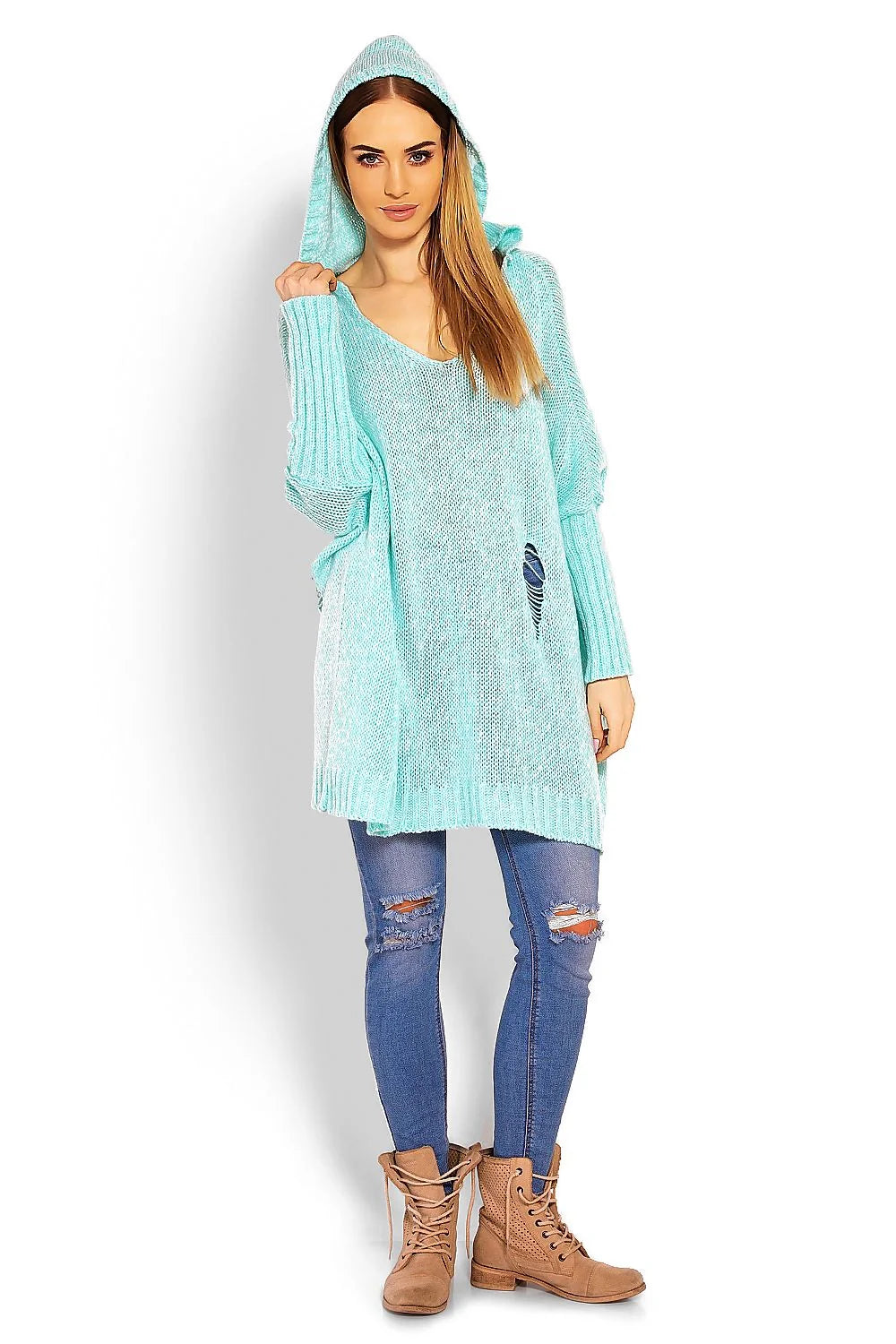 Pull-over tricot maille décontracté pêche clair moderne ample manches longues pour femmes mode casual chic