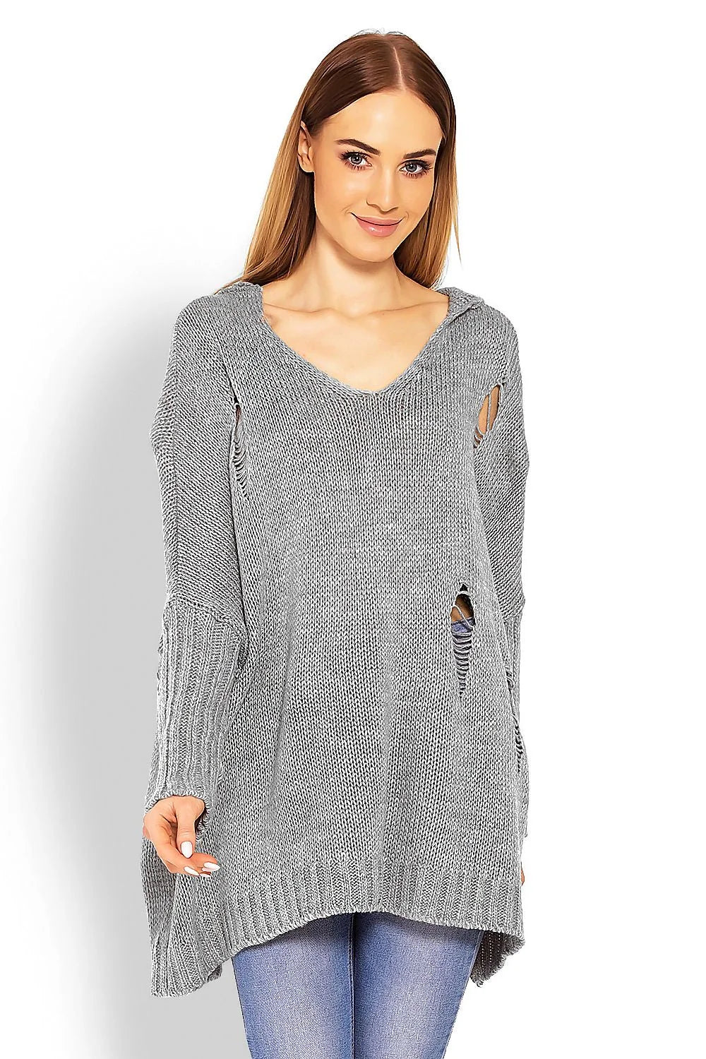 Pull-over tricot maille décontracté pêche clair moderne ample manches longues pour femmes mode casual chic