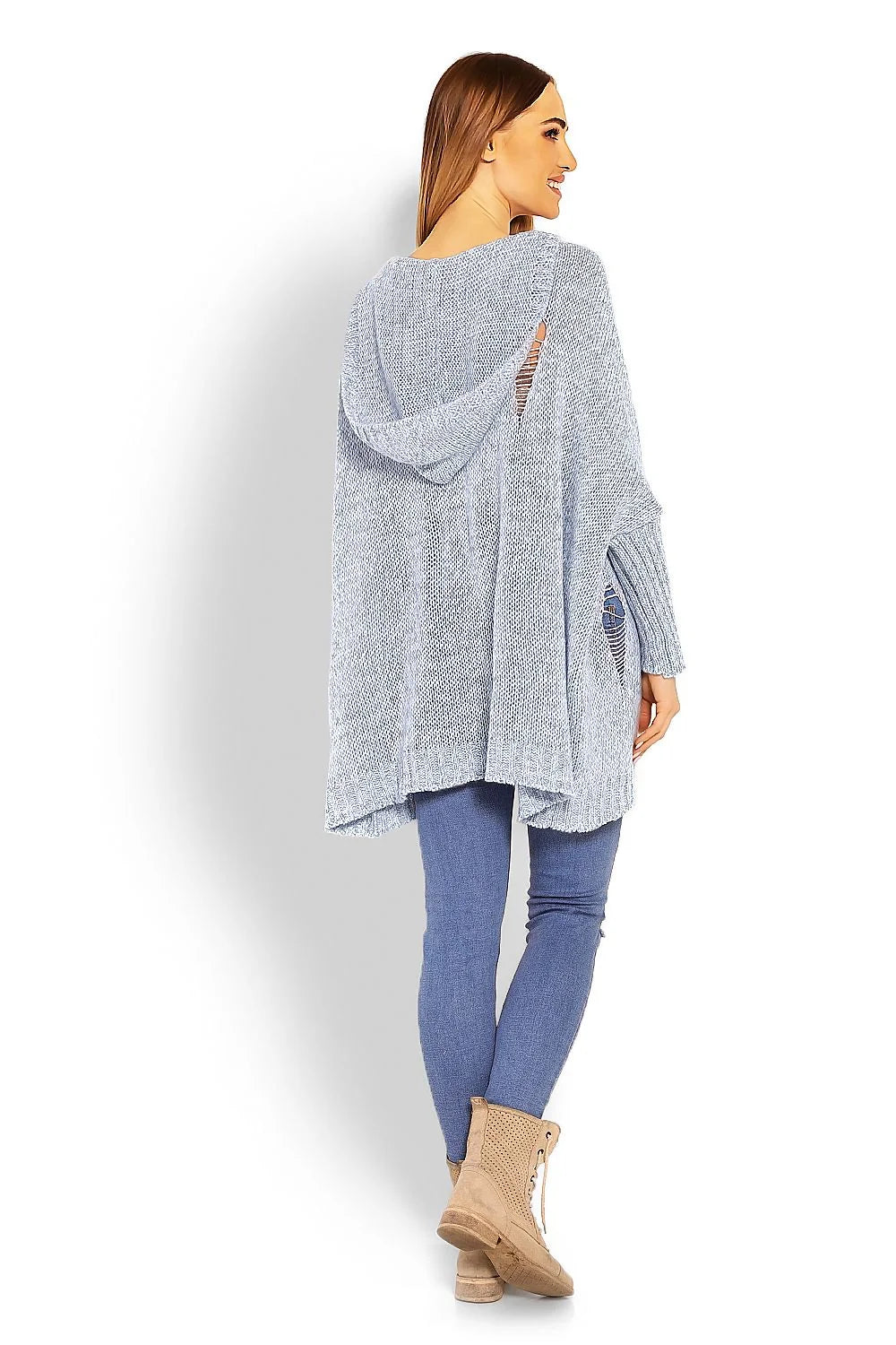 Pull-over tricot maille décontracté pêche clair moderne ample manches longues pour femmes mode casual chic