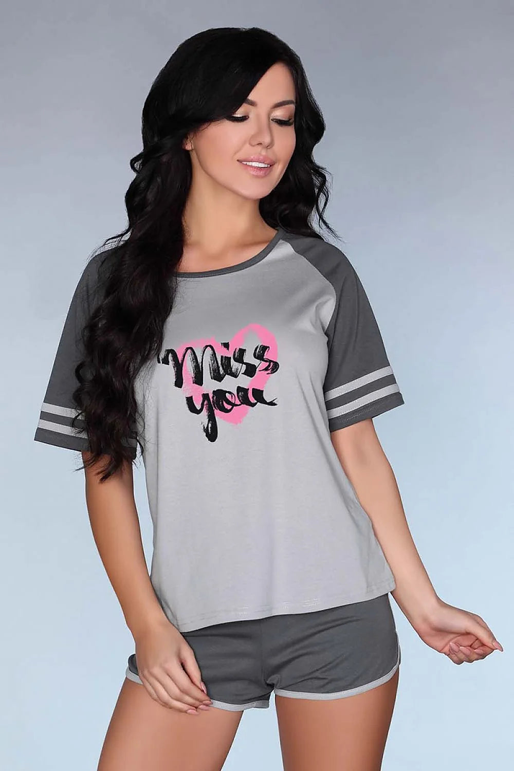 Pyjama femme coton style décontracté confortable inscription Miss You ensemble de nuit tendance élégant