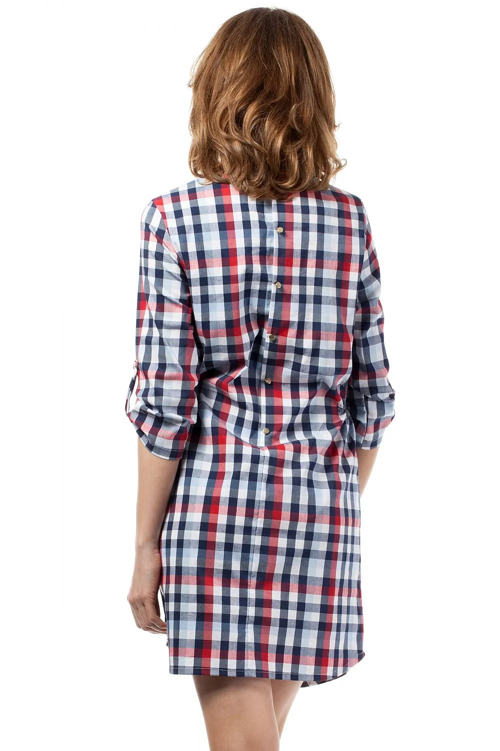 Robe à carreaux en coton style décontracté élégante et confortable avec poches pour femmes modernes