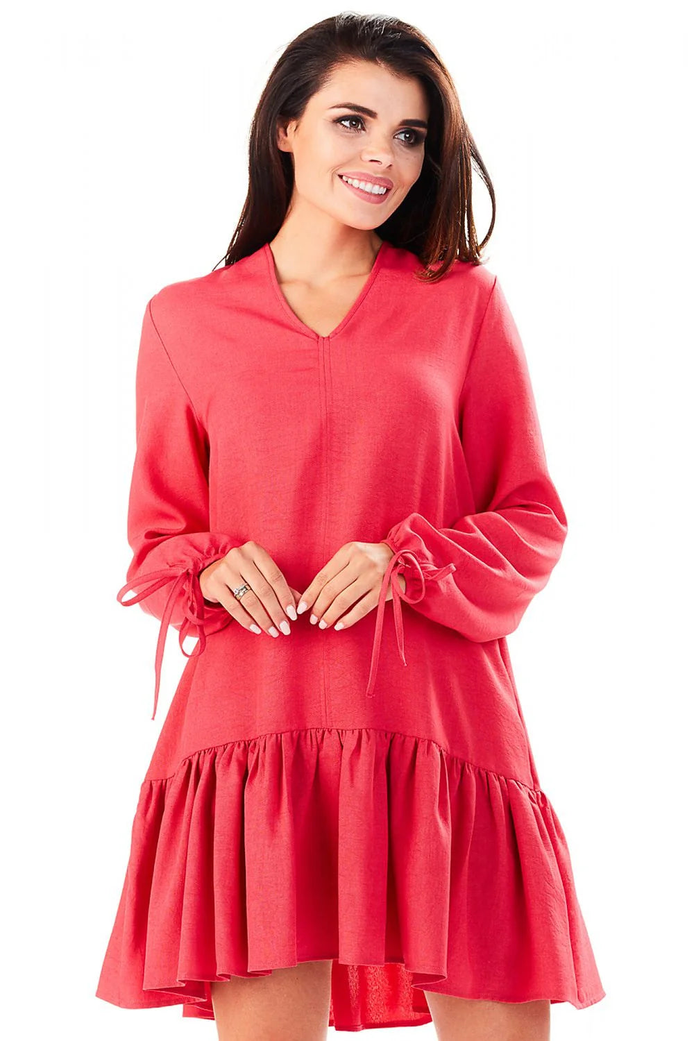 Robe bleu marine coton chic décontracté ample manches longues élégante confortable pour toutes occasions quotidiennes