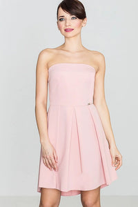 Robe bustier en polyester rose pâle, élégante et féminine pour soirées spéciales et cocktails