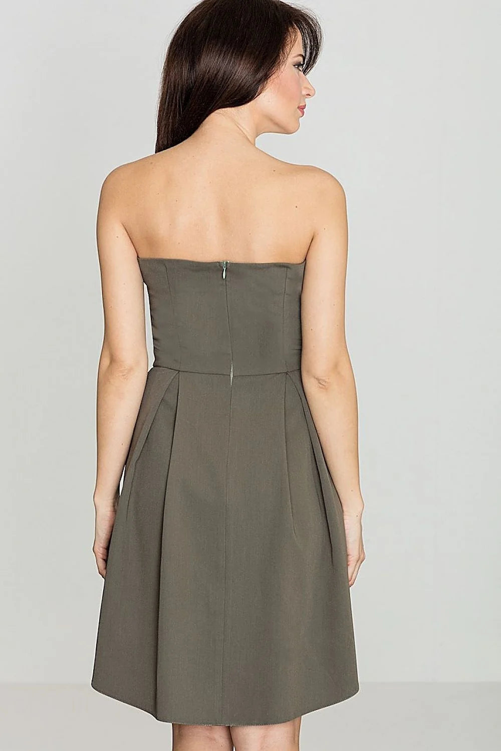 Robe bustier en polyester rose pâle, élégante et féminine pour soirées spéciales et cocktails