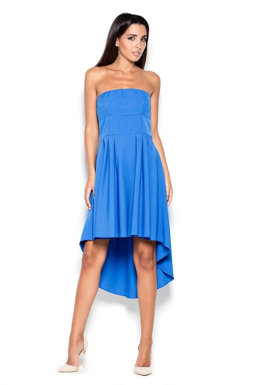 Robe bustier polyester élégante asymétrique orange vif chic pour occasions spéciales et soirées cocktail