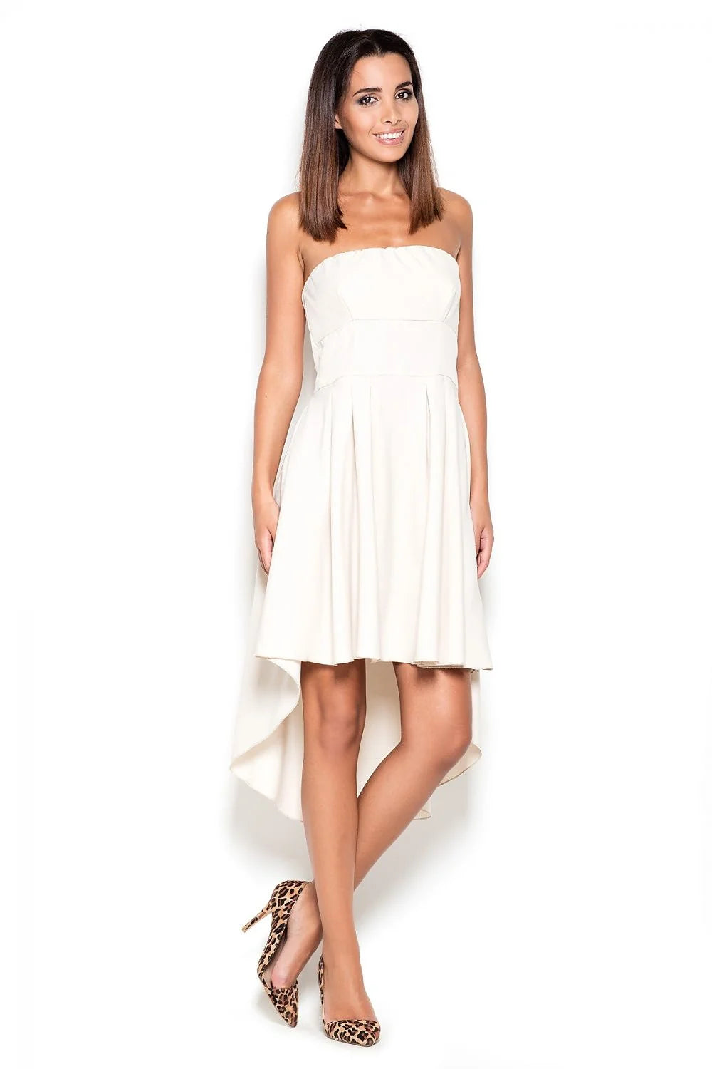 Robe bustier polyester élégante asymétrique orange vif chic pour occasions spéciales et soirées cocktail