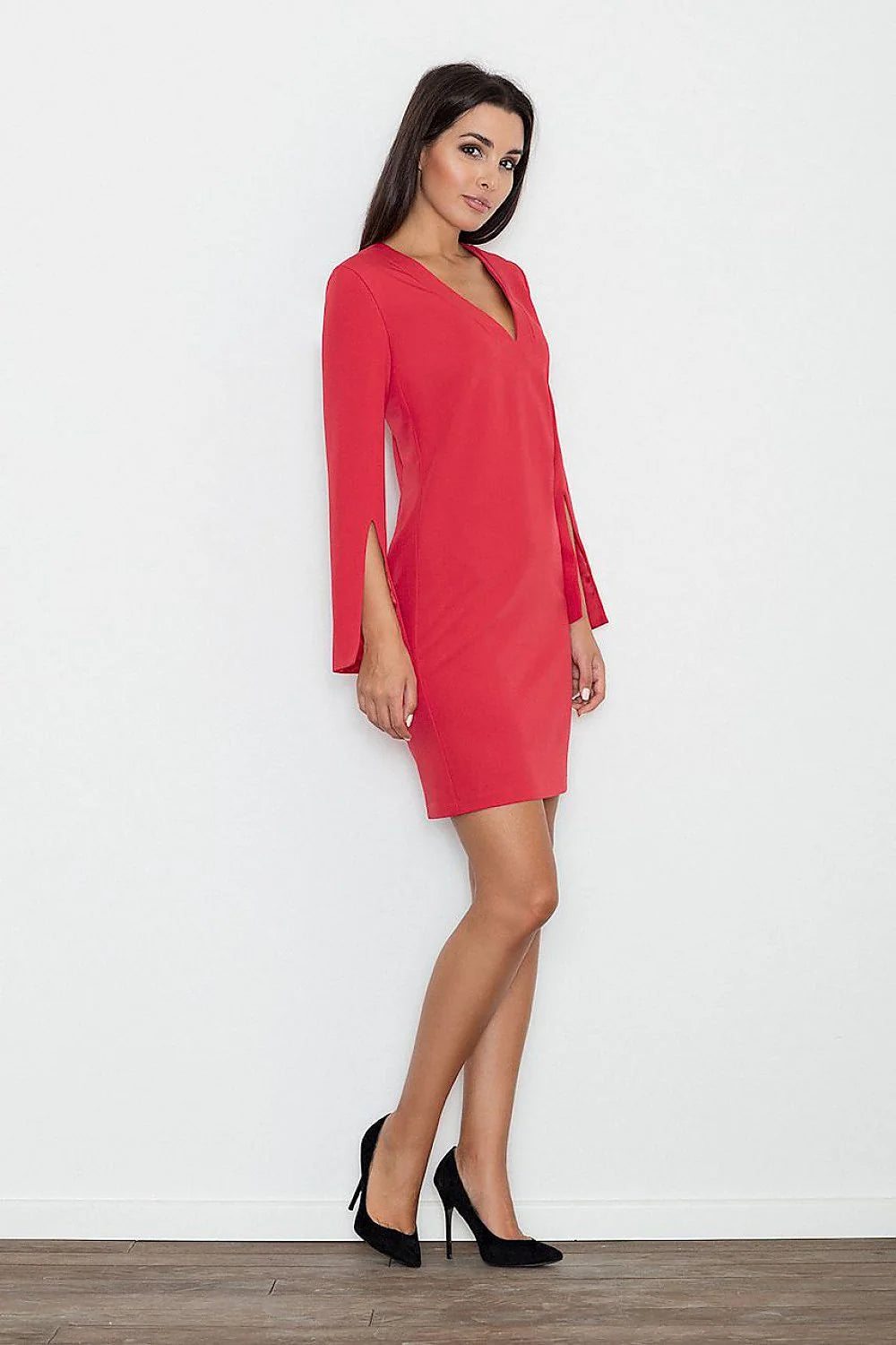 Robe chic en coton légère jaune élégante manches longues fentes idéale femmes modernes tendance