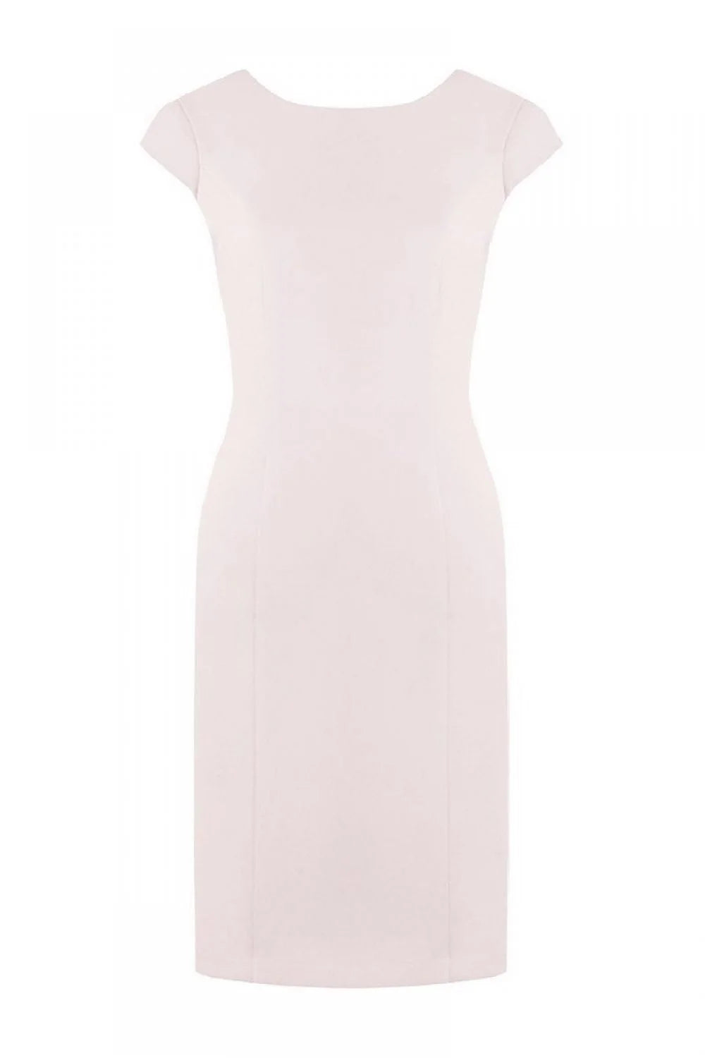 Robe Cocktail Coton Épurée Rose Pâle Élégante Ajustée pour Soirée Classique Féminine à Manches Courtes