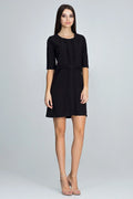 Robe cocktail en soie élégante et raffinée avec volants pour soirées spéciales femme moderne
