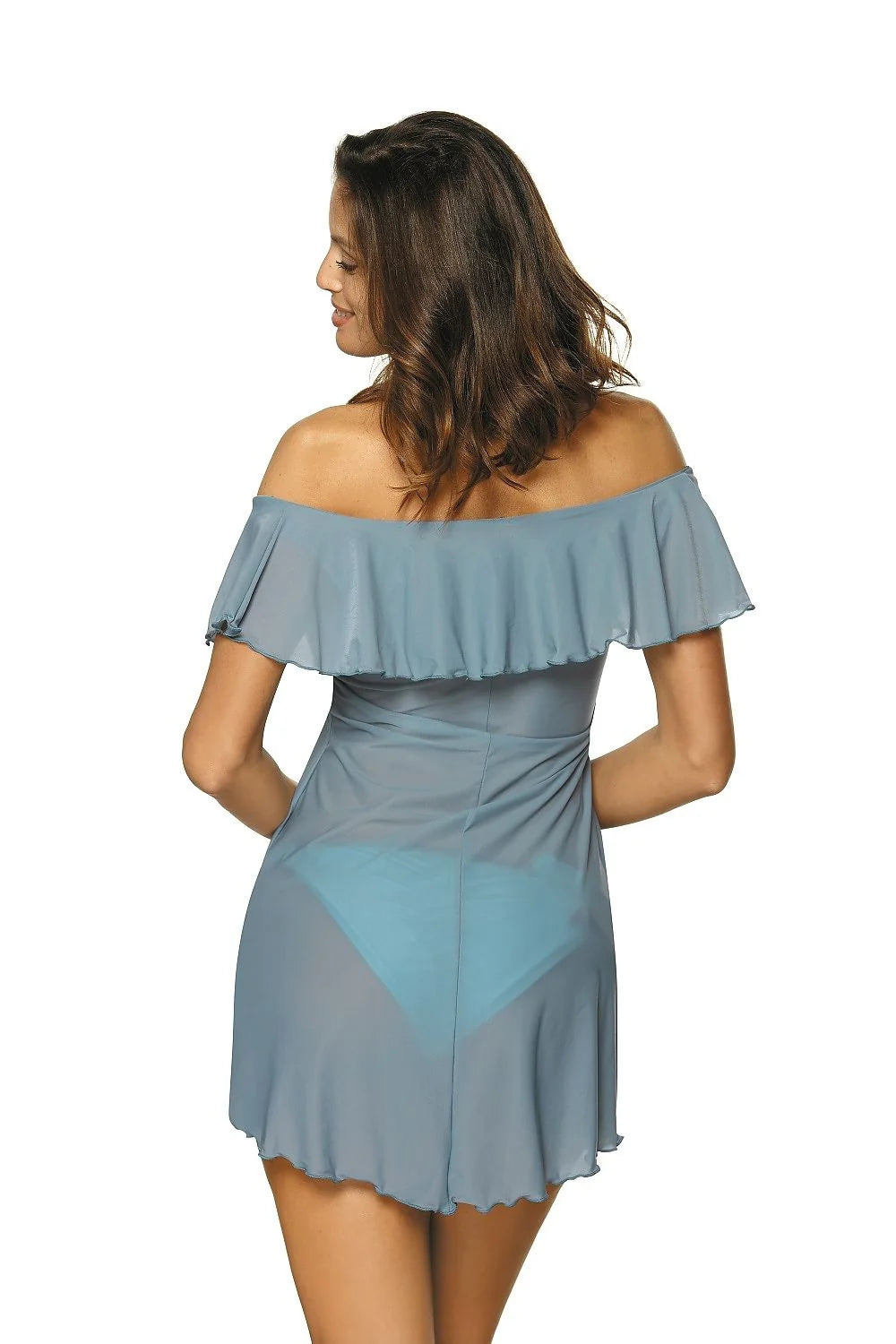 Robe courte en coton style décontracté rose pâle pour femmes à épaules dénudées été