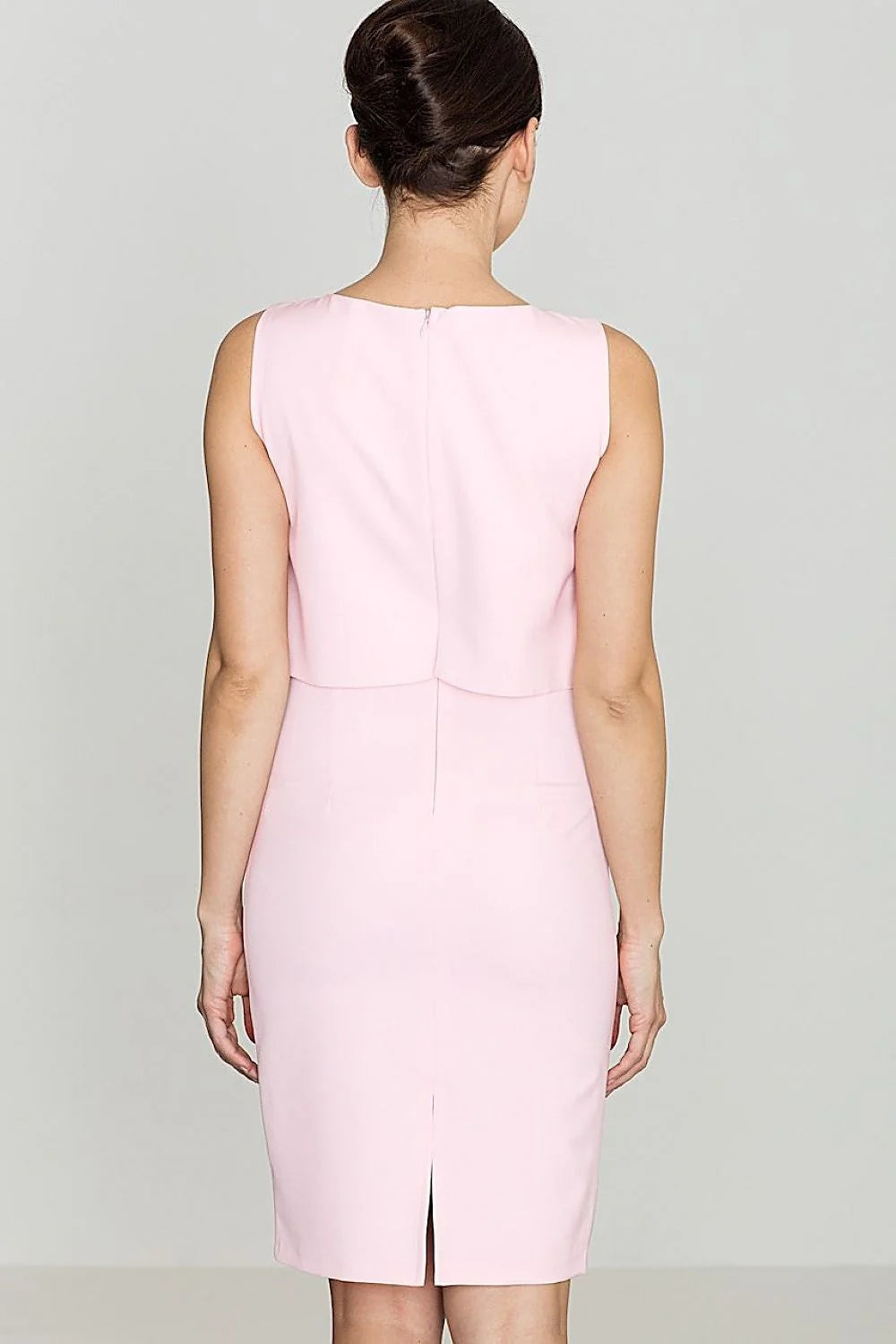 Robe de cocktail en polyester rose pâle élégante et ajustée pour soirées chic et féminines