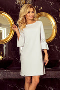 Robe de cocktail en satin élégant manches longues ajustée pour soirée chic et moderne femmes