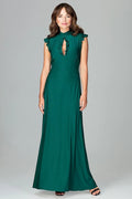 Robe de cocktail en satin élégante et ajustée avec volants féminins pour soirées glamour femmes