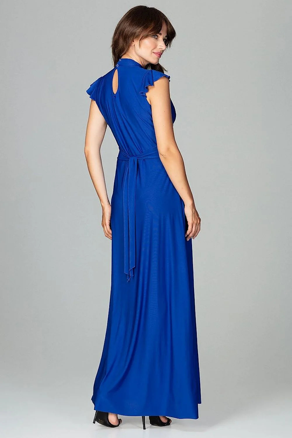 Robe de cocktail en satin élégante et ajustée avec volants féminins pour soirées glamour femmes