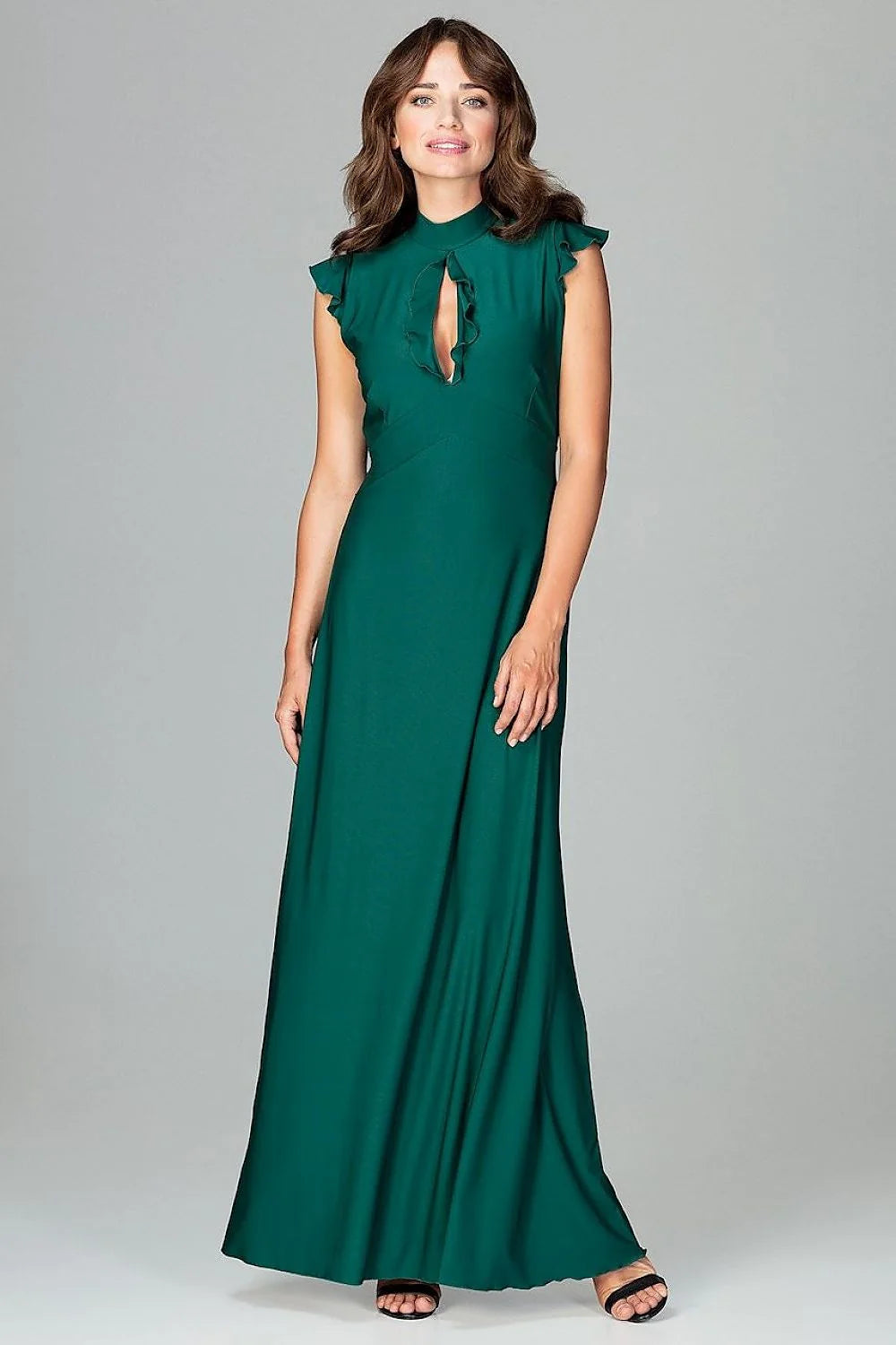 Robe de cocktail en satin élégante et ajustée avec volants féminins pour soirées glamour femmes