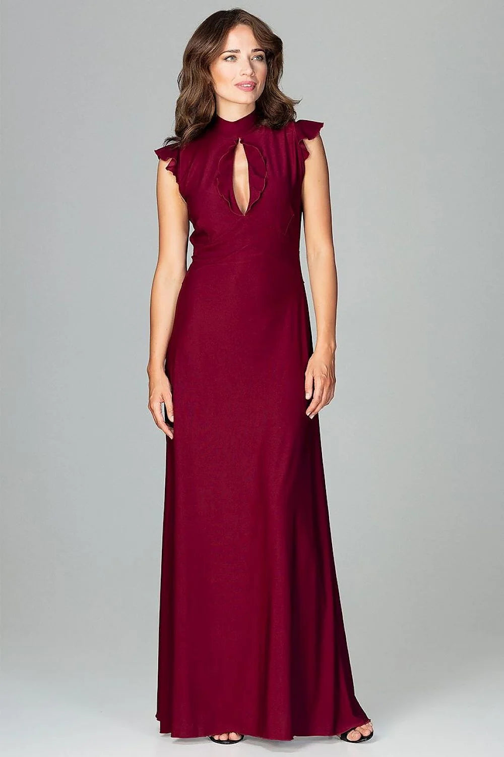Robe de cocktail en satin élégante et ajustée avec volants féminins pour soirées glamour femmes