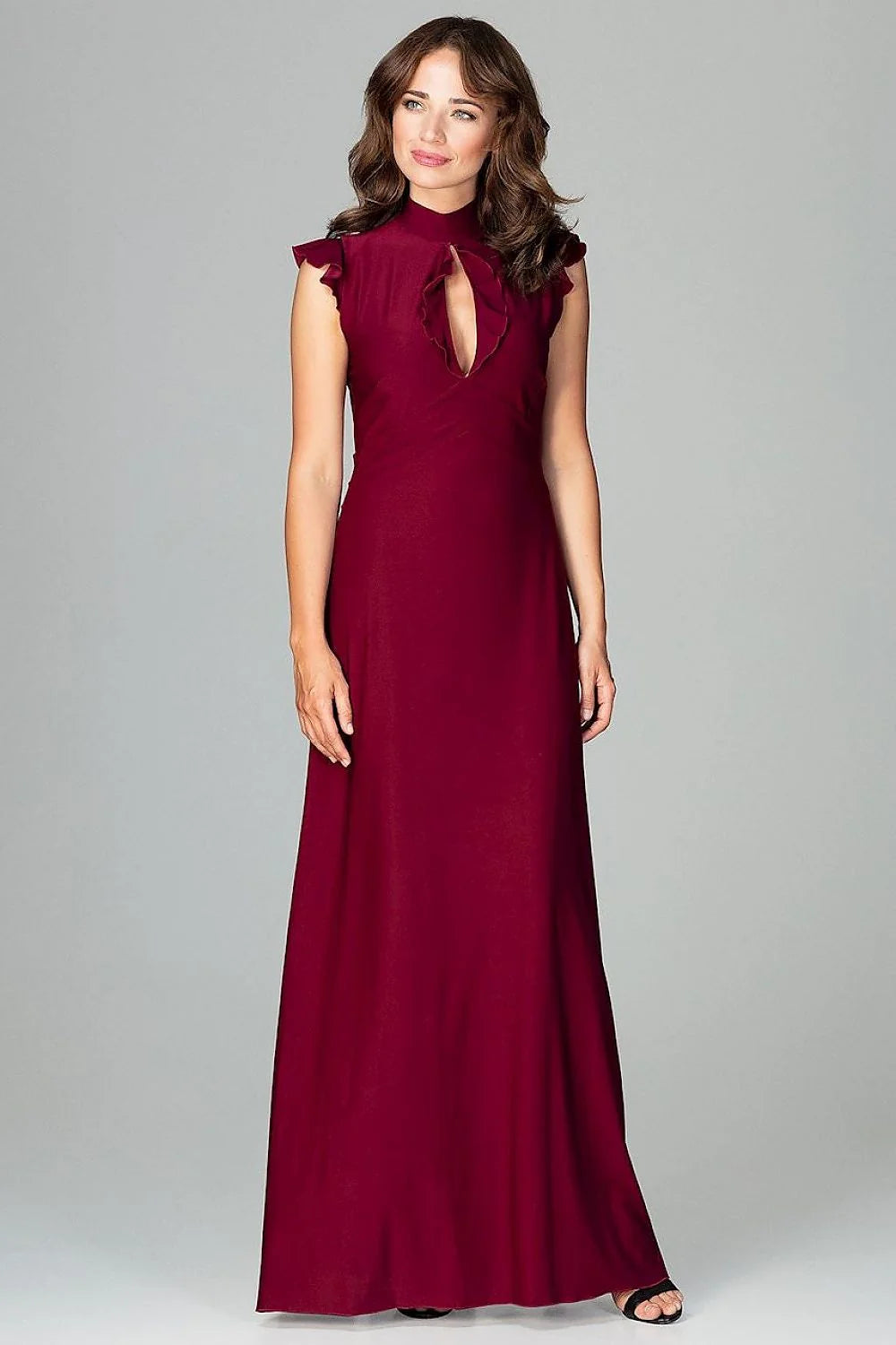 Robe de cocktail en satin élégante et ajustée avec volants féminins pour soirées glamour femmes