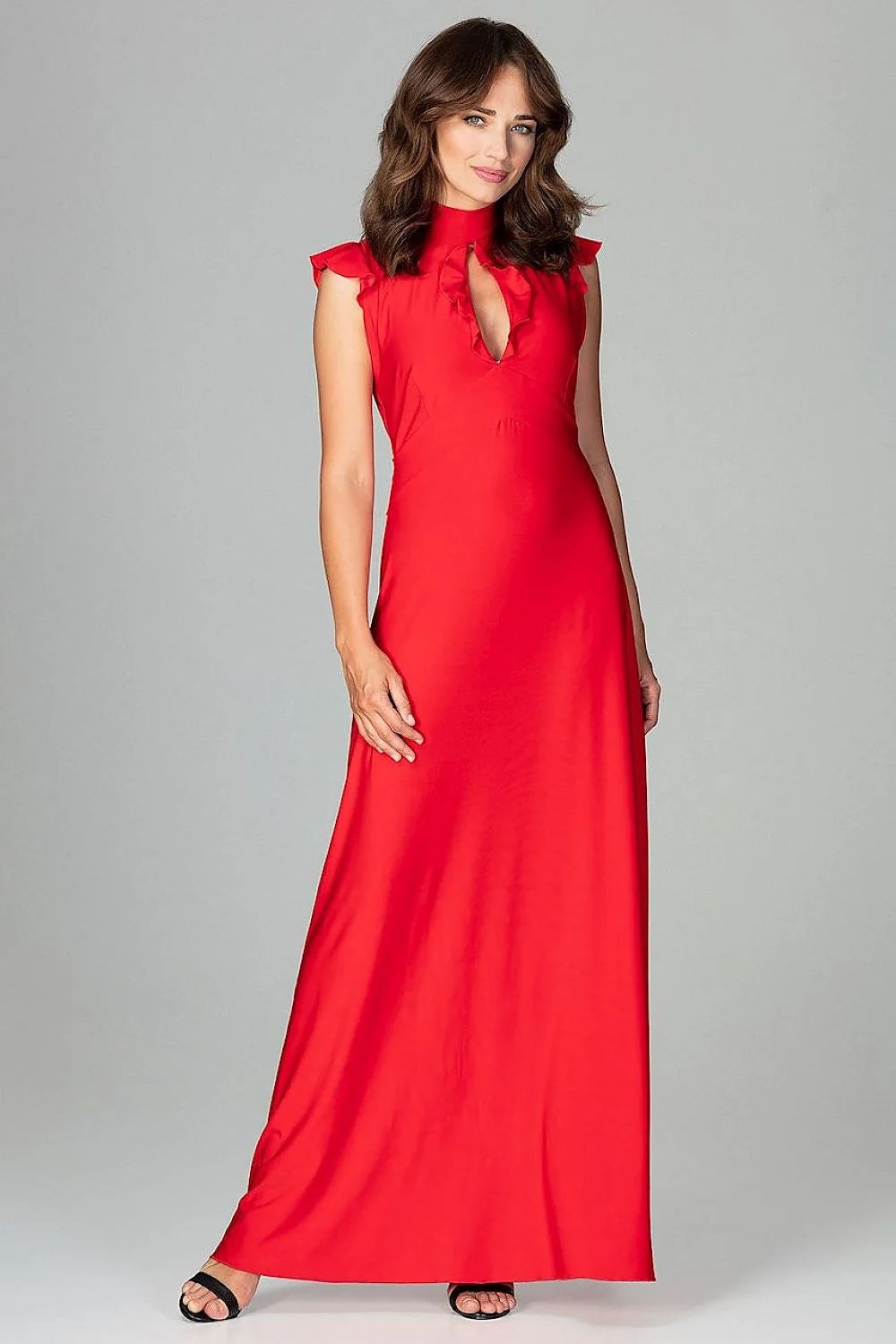 Robe de cocktail en satin élégante et ajustée avec volants féminins pour soirées glamour femmes