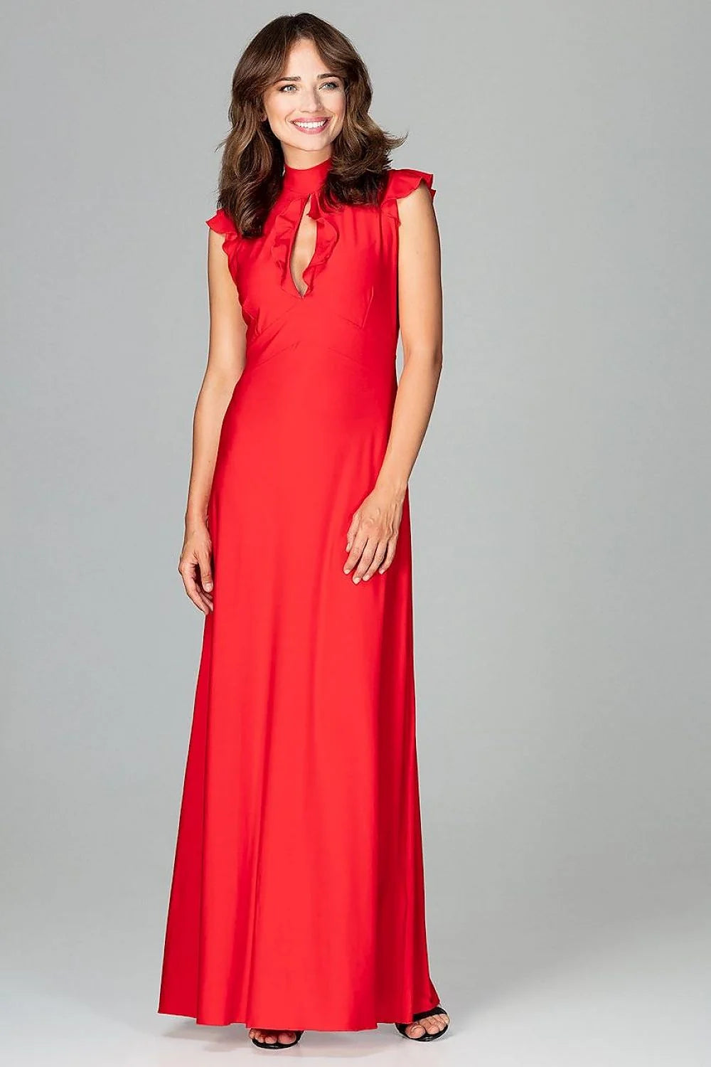 Robe de cocktail en satin élégante et ajustée avec volants féminins pour soirées glamour femmes