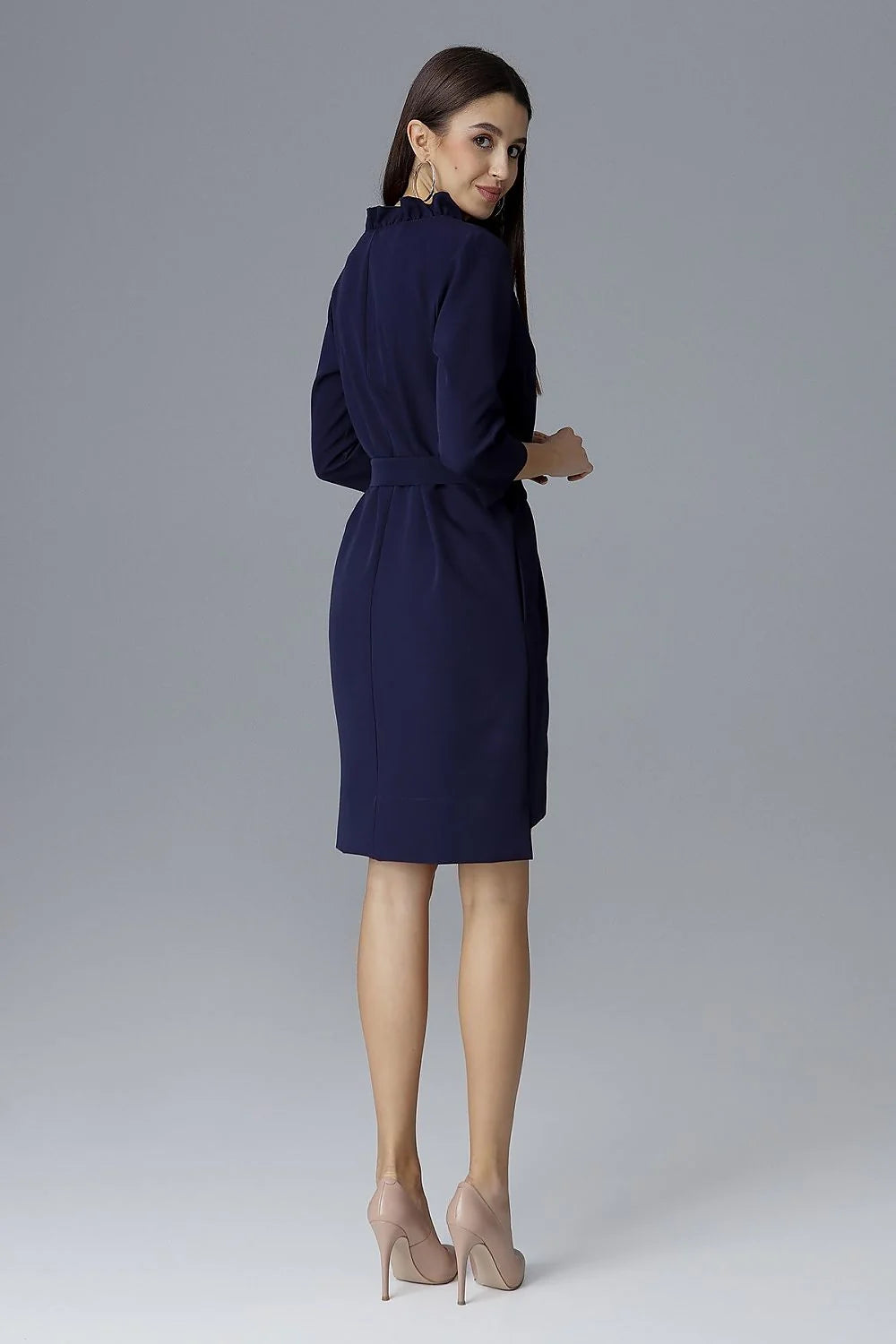 Robe de cocktail Figl élégante en satin noir chic et polyvalente pour soirées et événements