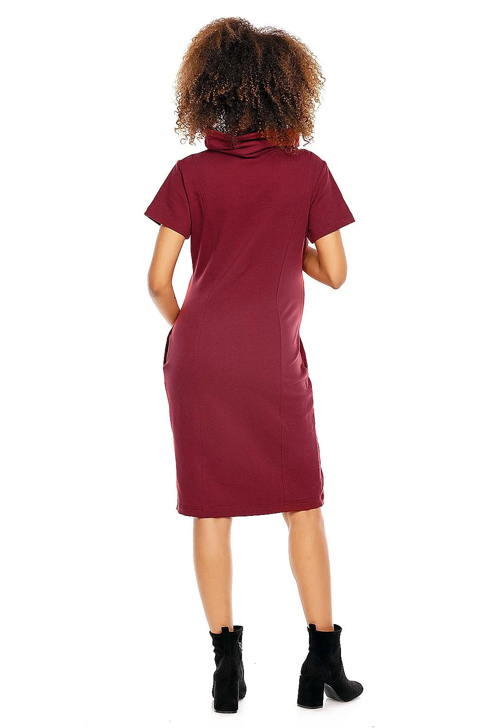 Robe de grossesse coton élégante et confortable avec fermetures éclair discrètes pour allaitement facile