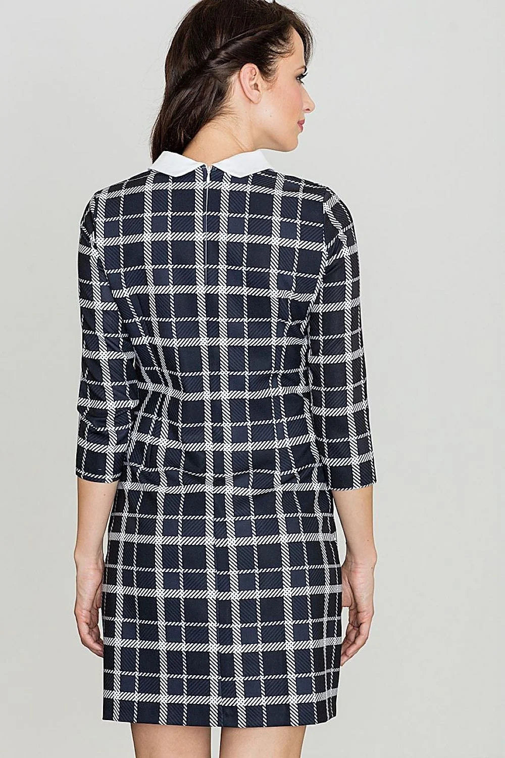 Robe de jour en coton chic classique bleu marine pour un style intemporel au bureau