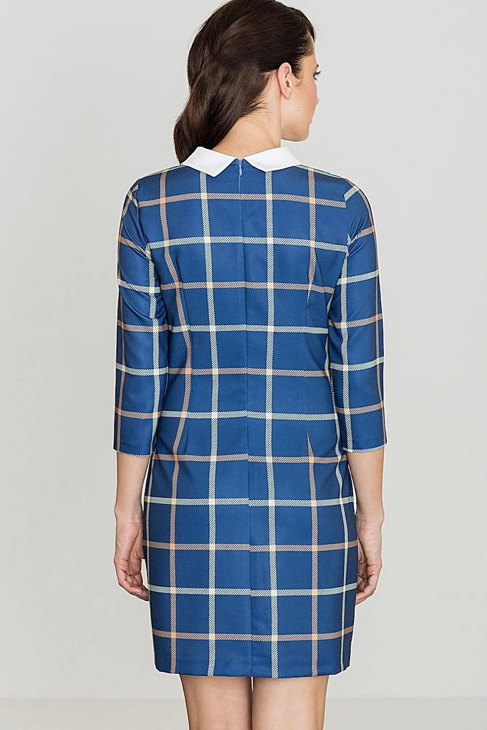 Robe de jour en coton chic classique bleu marine pour un style intemporel au bureau
