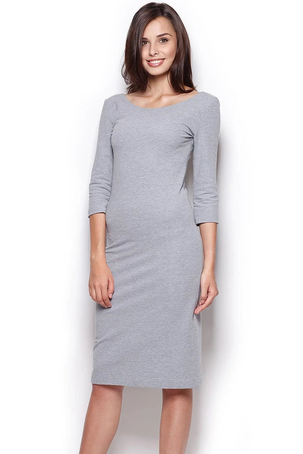 Robe de jour en coton élégante et confortable pour silhouette féminine raffinée au bureau et occasions