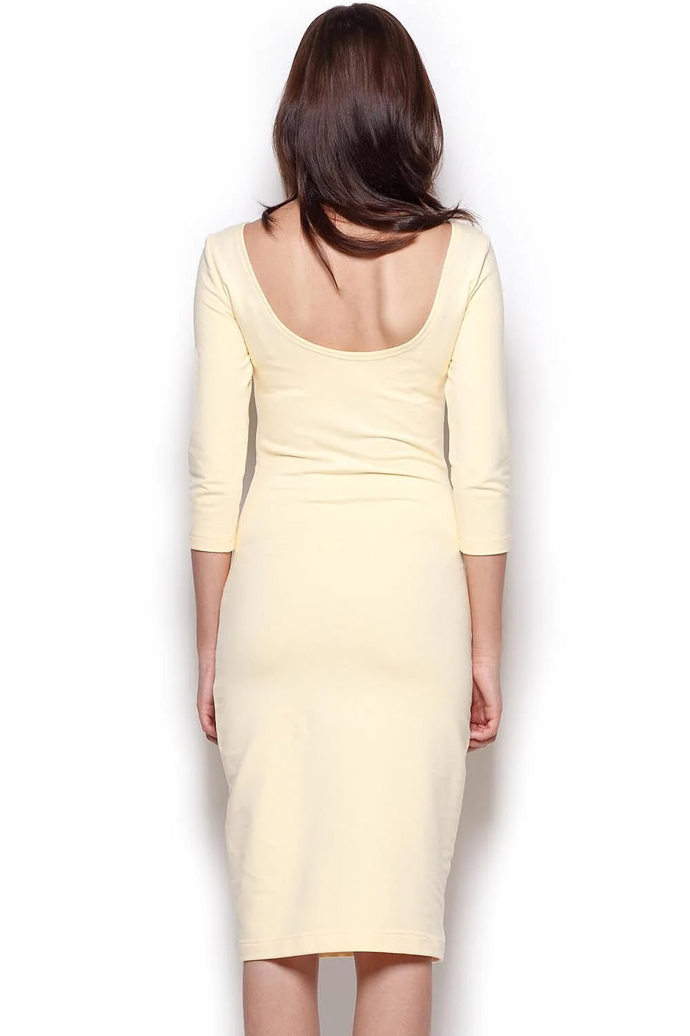 Robe de jour en coton élégante et confortable pour silhouette féminine raffinée au bureau et occasions
