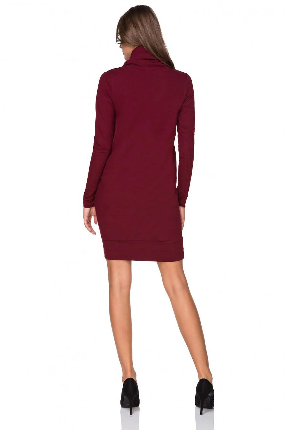 Robe de jour en maille sweat-shirt chic élégante confort double col roulé féminité moderne