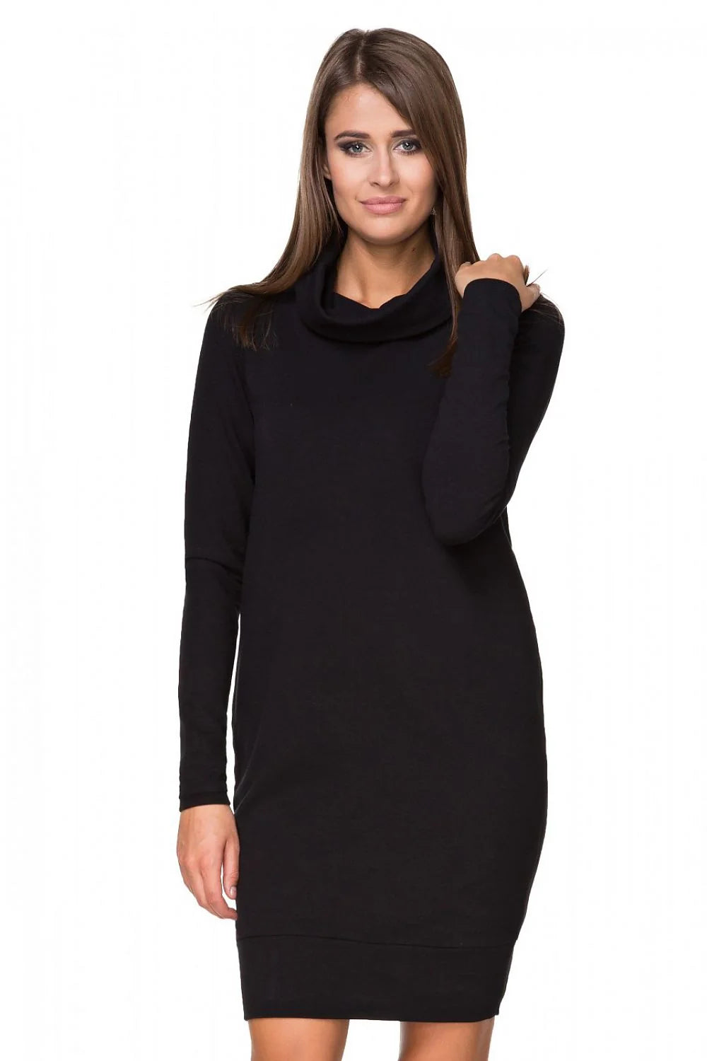 Robe de jour en maille sweat-shirt chic élégante confort double col roulé féminité moderne
