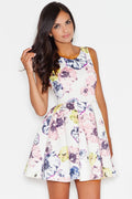 Robe de jour en polyester Figl élégante et confortable avec motif floral pour bureau et sorties