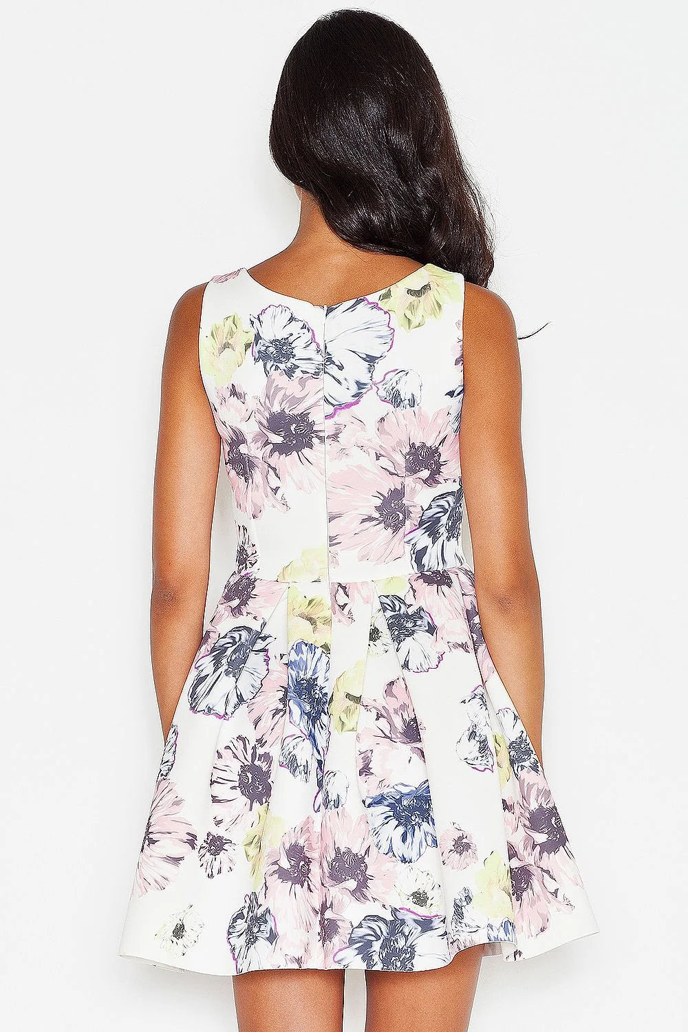 Robe de jour en polyester Figl élégante et confortable avec motif floral pour bureau et sorties