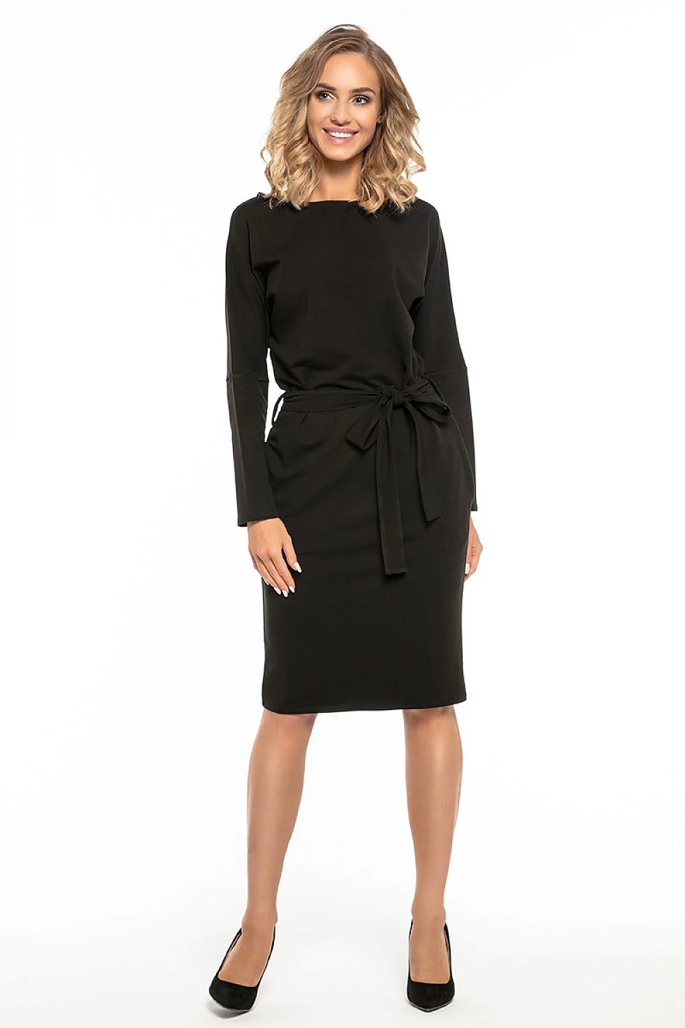 Robe de jour en tricot de coton style kimono élégante confortable poches pour bureau et sorties