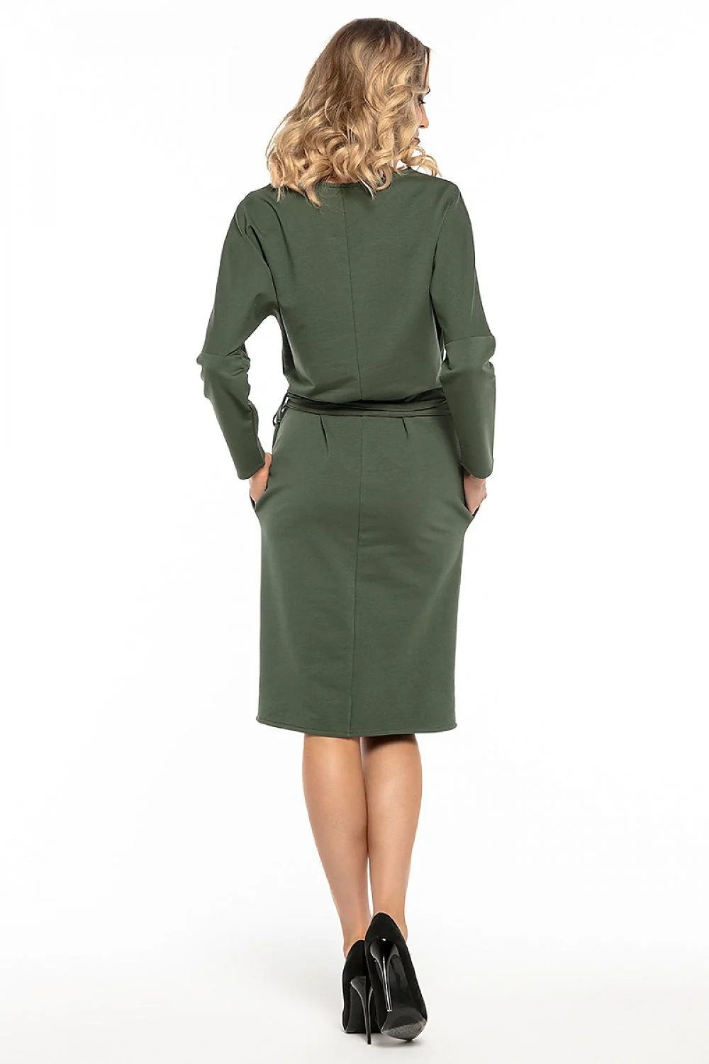 Robe de jour en tricot de coton style kimono élégante confortable poches pour bureau et sorties