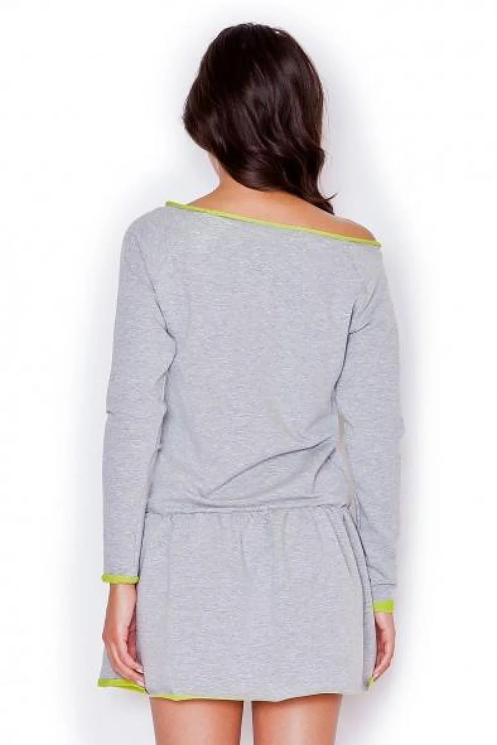 Robe de nuit coton gris rose décontractée confortable manches longues style élégant pour femme moderne