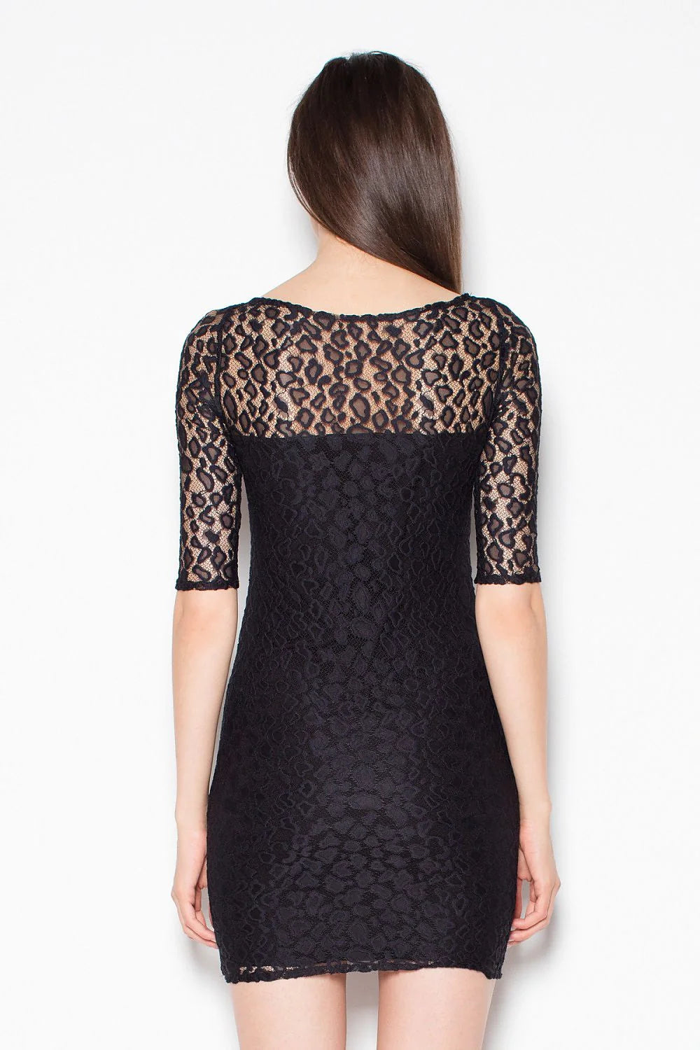 Robe de soirée en dentelle blanche élégante ajustée manches trois-quarts col bateau pour femmes modernes