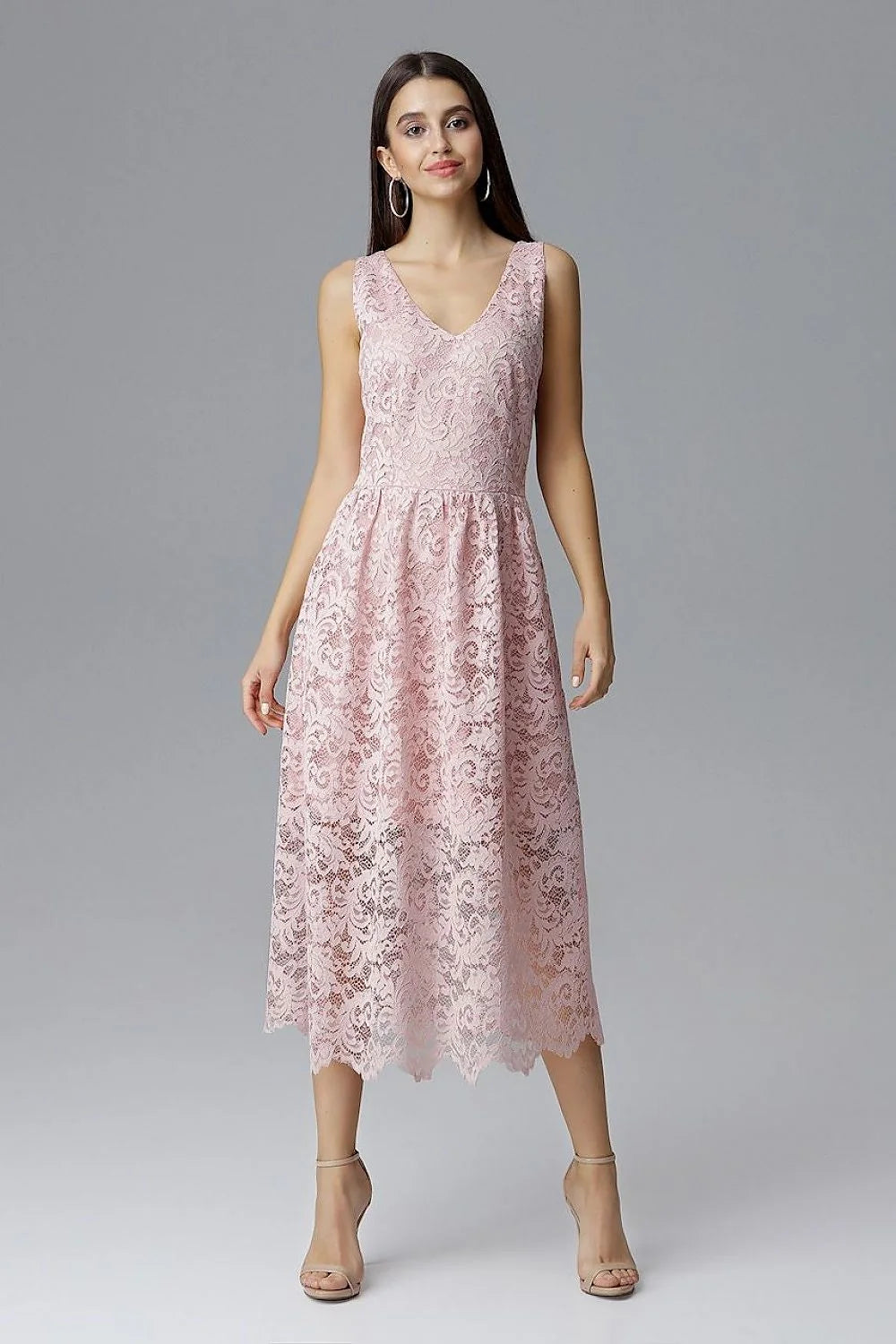 Robe de soirée en dentelle bleu marine élégante chic col V transparence pour occasions spéciales