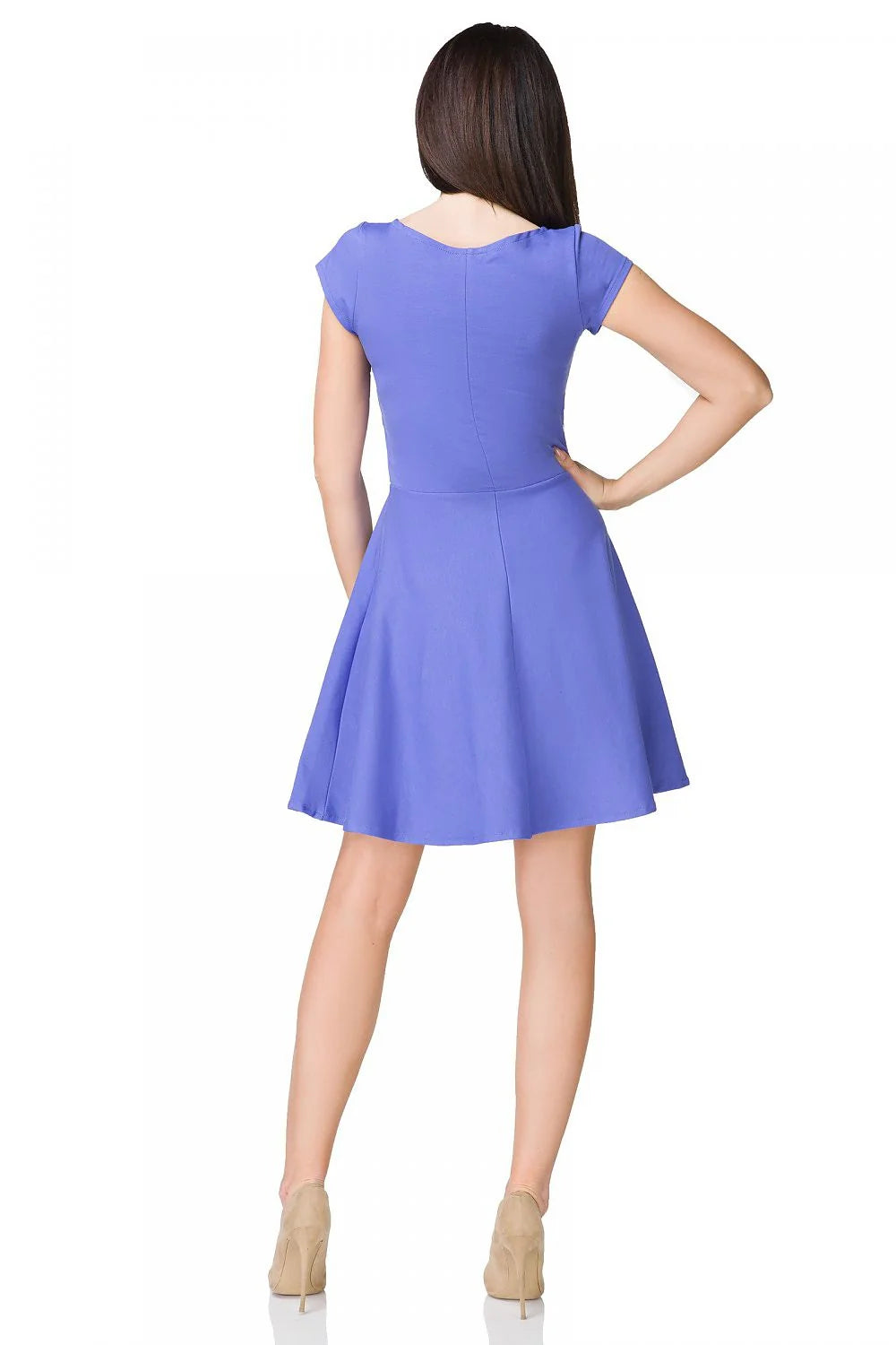 Robe de soirée en polyester rouge élégante manches courtes évasée féminine printemps été mode