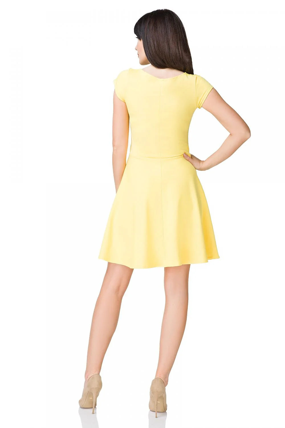 Robe de soirée en polyester rouge élégante manches courtes évasée féminine printemps été mode