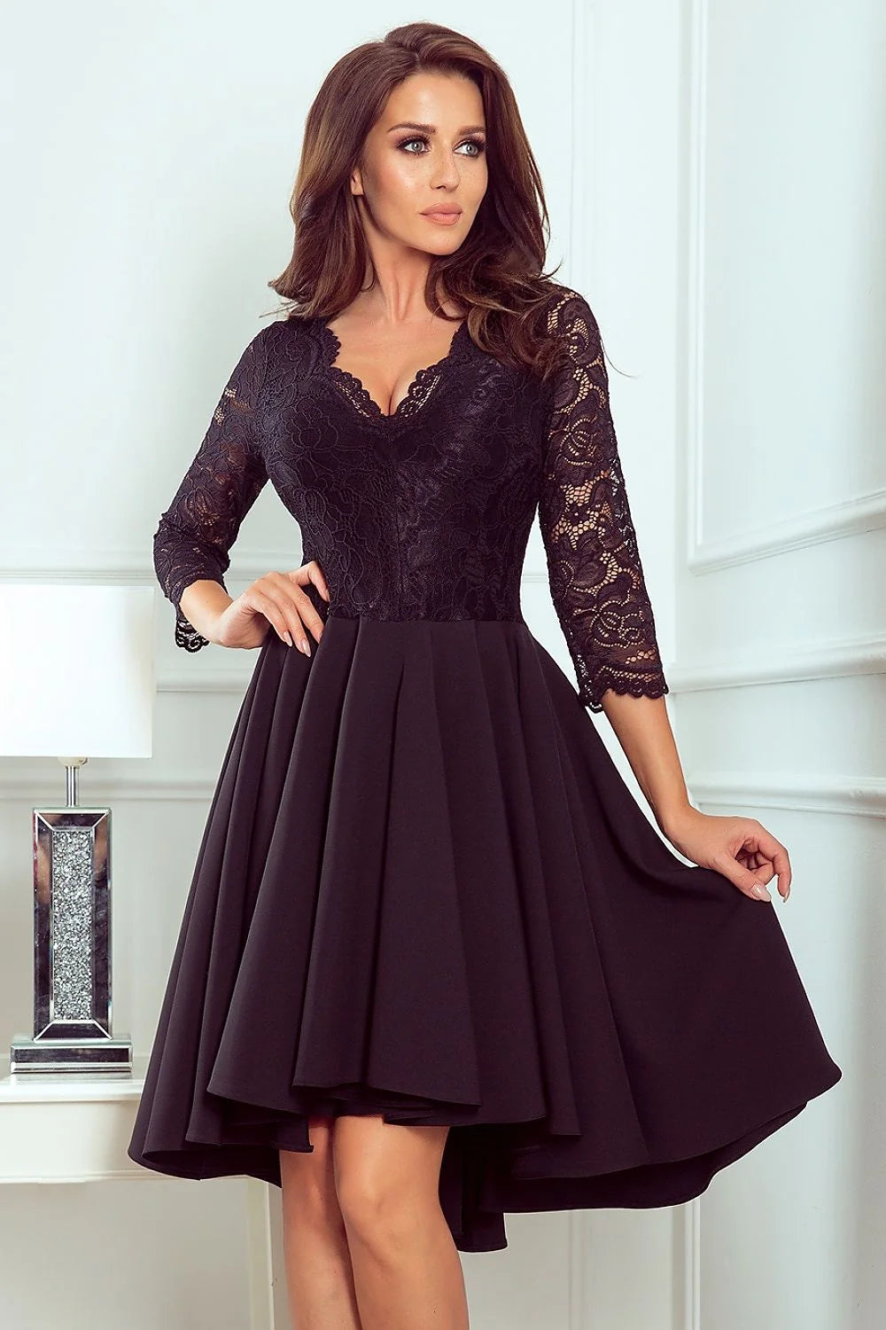 Robe de soirée en polyester viscose chic asymétrique élégante pour mariage cocktail femme moderne