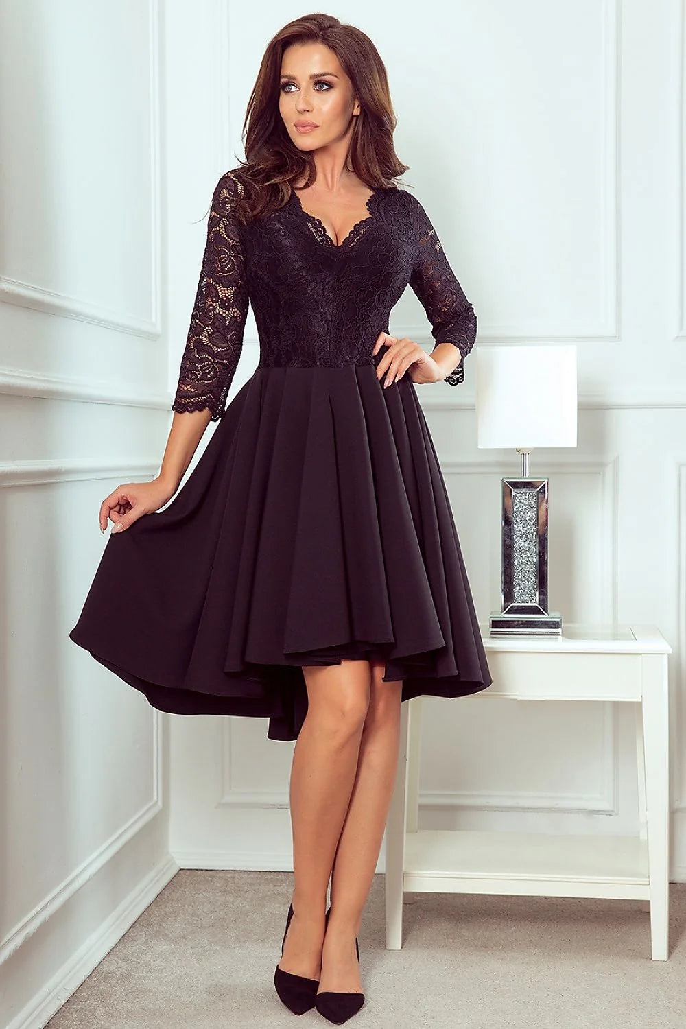 Robe de soirée en polyester viscose chic asymétrique élégante pour mariage cocktail femme moderne