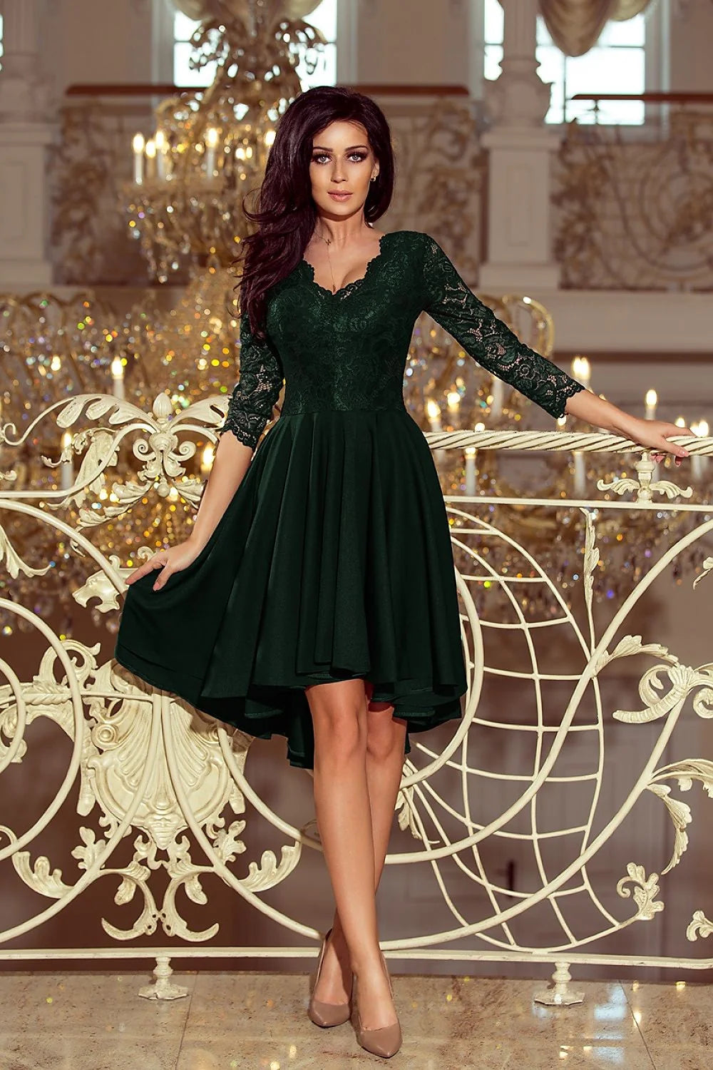 Robe de soirée en polyester viscose chic asymétrique élégante pour mariage cocktail femme moderne