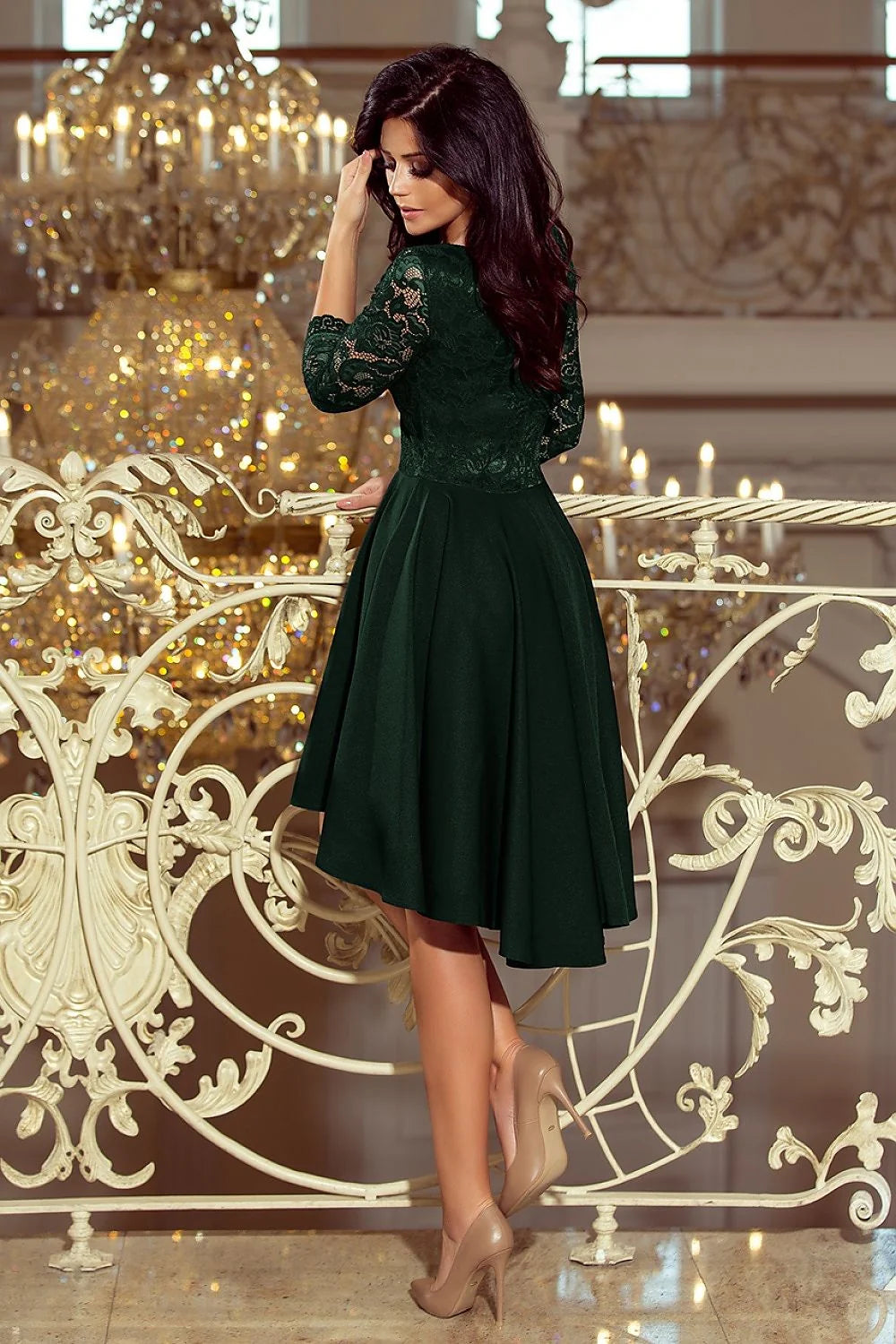 Robe de soirée en polyester viscose chic asymétrique élégante pour mariage cocktail femme moderne