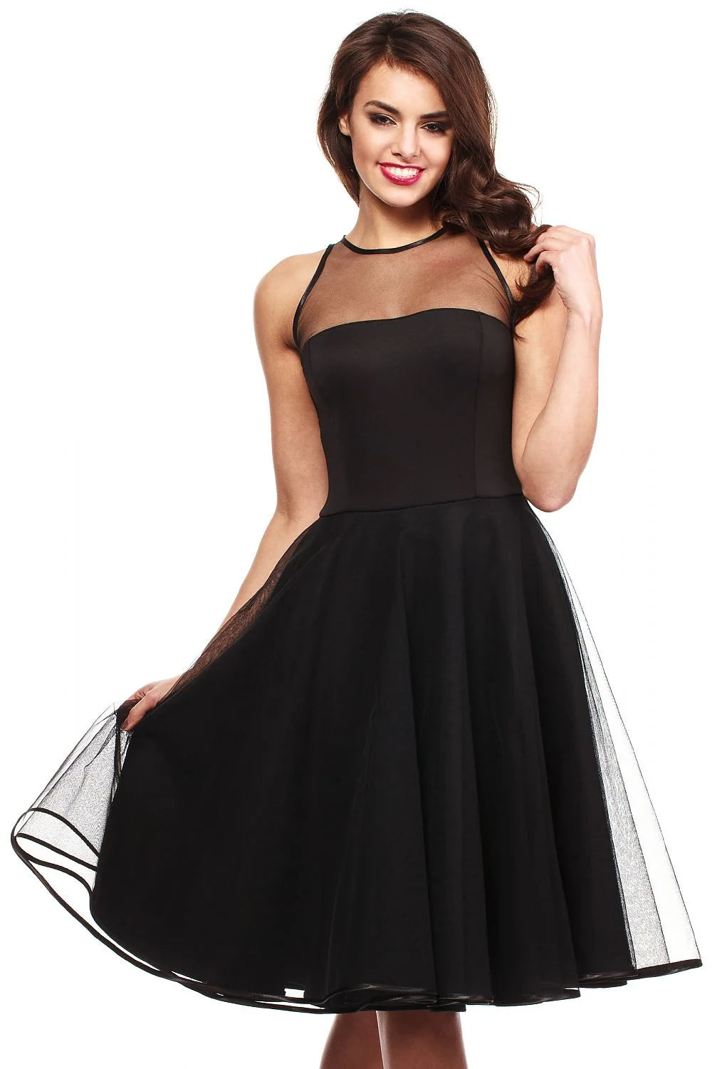 Robe de soirée en tulle noire élégante chic pour silhouette féminine et occasions spéciales