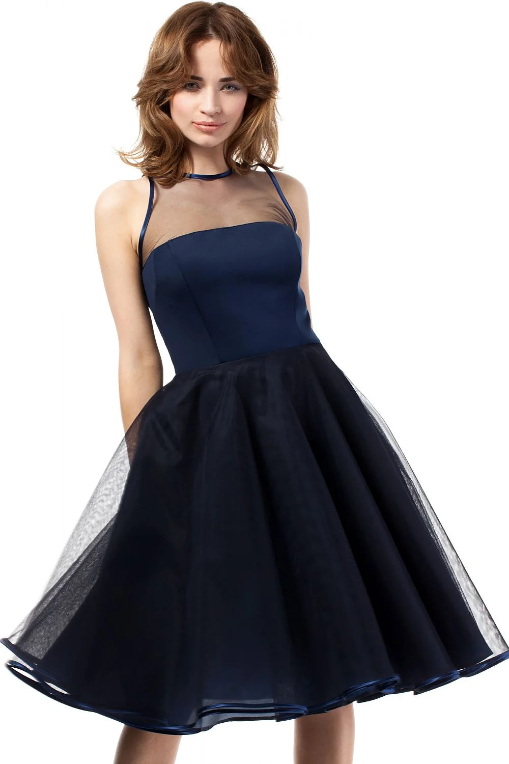 Robe de soirée en tulle noire élégante chic pour silhouette féminine et occasions spéciales