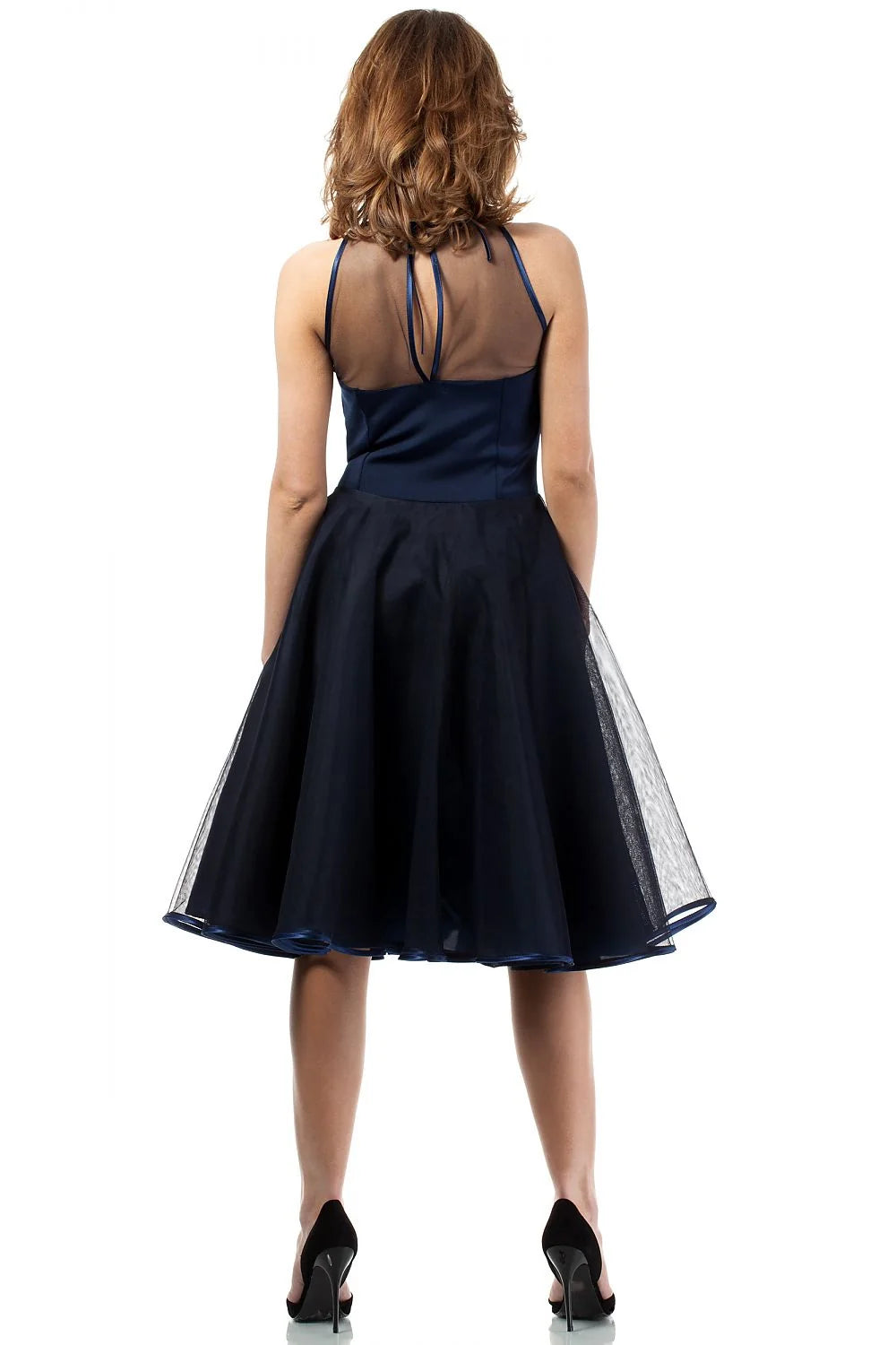 Robe de soirée en tulle noire élégante chic pour silhouette féminine et occasions spéciales