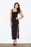 Robe de soirée satin élégante coupe ajustée fente haute pour événement femme moderne raffinée