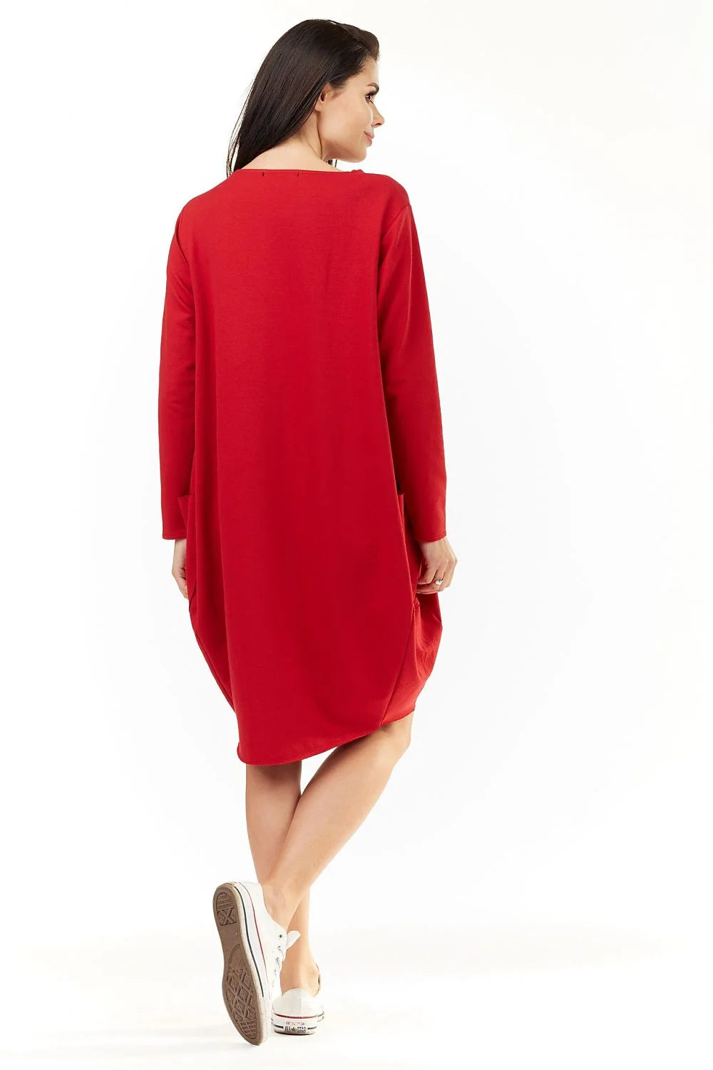 Robe décontractée en coton bleu vif coupe ample confortable avec poches pour sorties entre amies