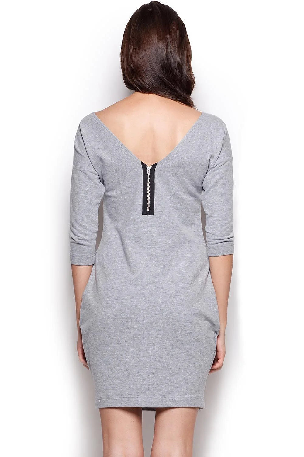 Robe droite en coton rose chic décontracté manches trois-quarts imprimé texte féminin élégant Paris